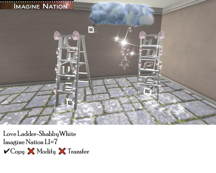 Second Life Marketplace - LOVE Ladder II Shabby White